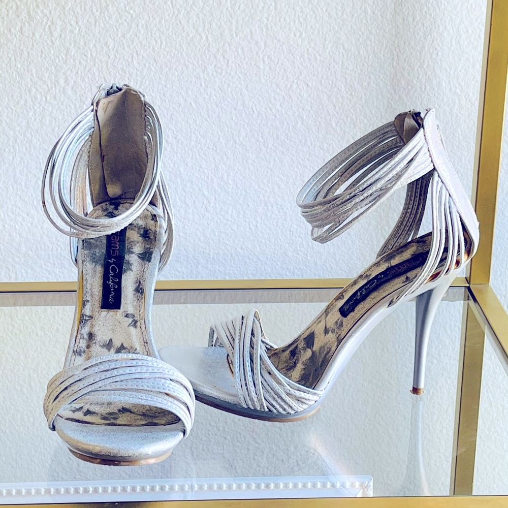 Silver Strappy Heel